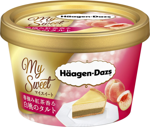 ハーゲンダッツ_マイスイート「春摘み紅茶香る 白桃のタルト」 Gourmet Biz-グルメビズ-