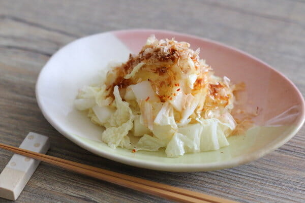 茹で白菜のおかか醤油