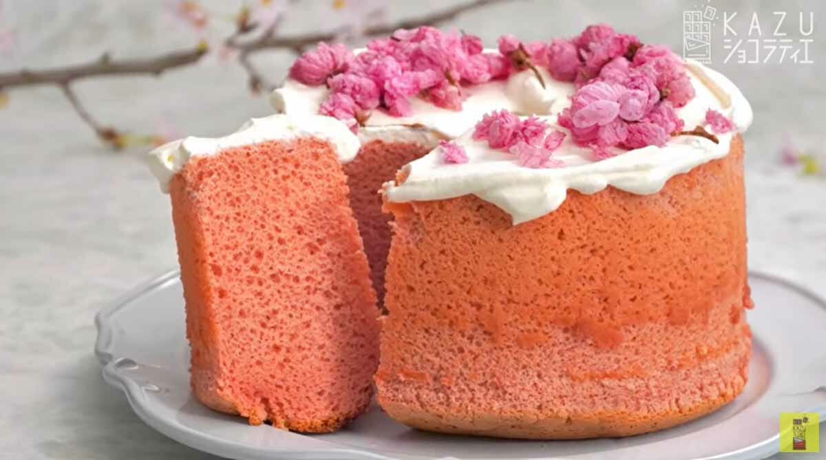 こんなの誰も教えてくれなかった シフォンケーキのレシピに革命が起きてる 桜ピンクがかわいい かんたん桜シフォンケーキ の作り方