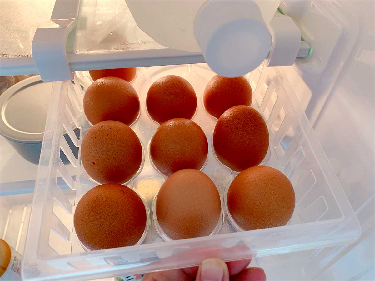 ダイソー「吊り下げ冷蔵庫収納ケース（卵用）」