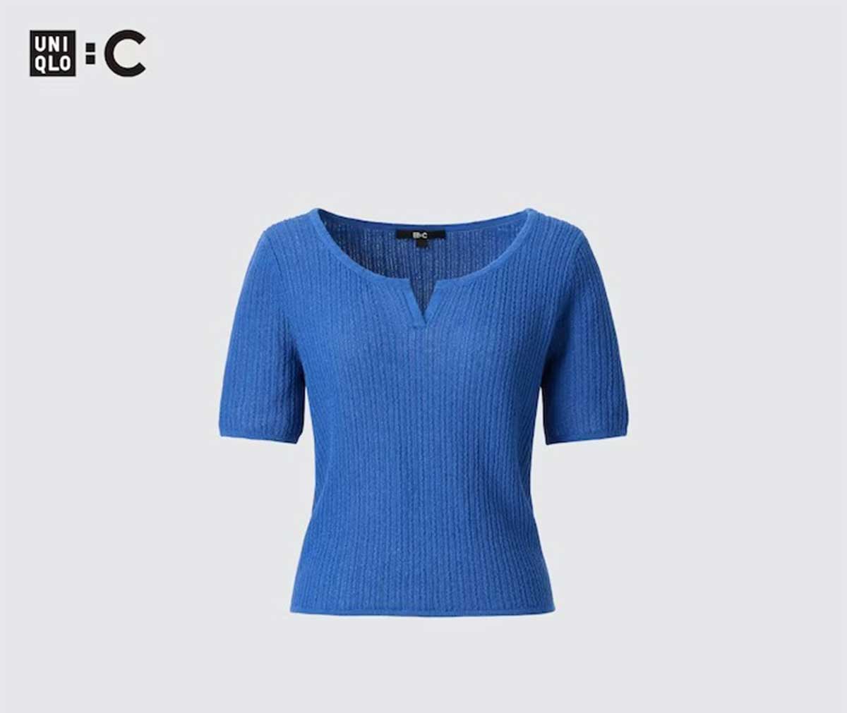 UNIQLO「レースキーネックショートセーター（半袖）」