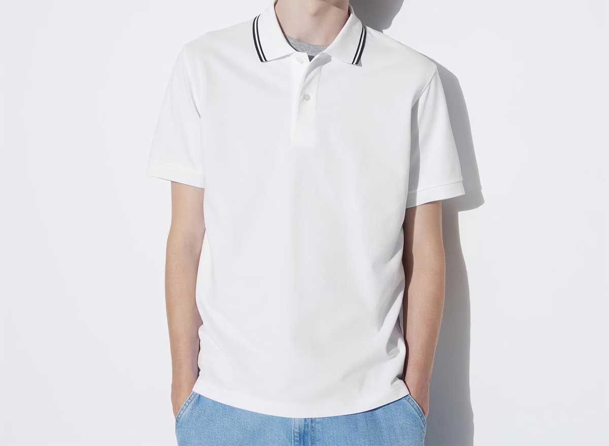 ユニクロ「ドライカノコ襟ラインポロシャツ」