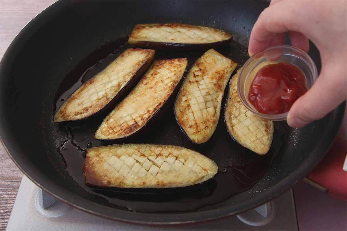 なすのデミ風ステーキ