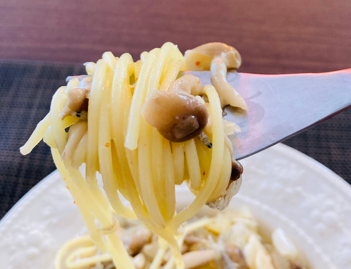 「きのことちりめんじゃこのこく旨ペペロンチーノ」