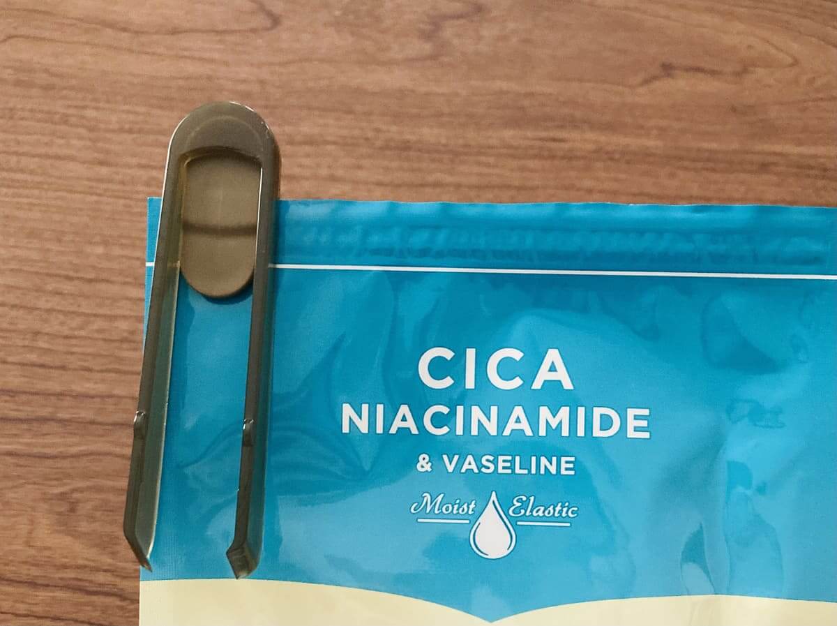 「フェイスマスク用トング チャック袋スライダー付き」