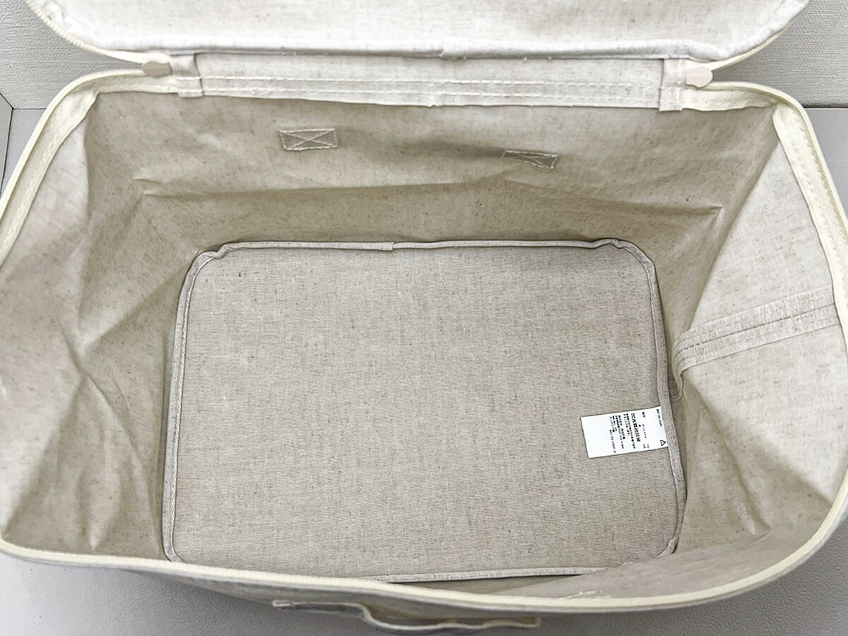 無印良品「ポリエステル麻 ソフトボックス 長方形 中 フタ式」
