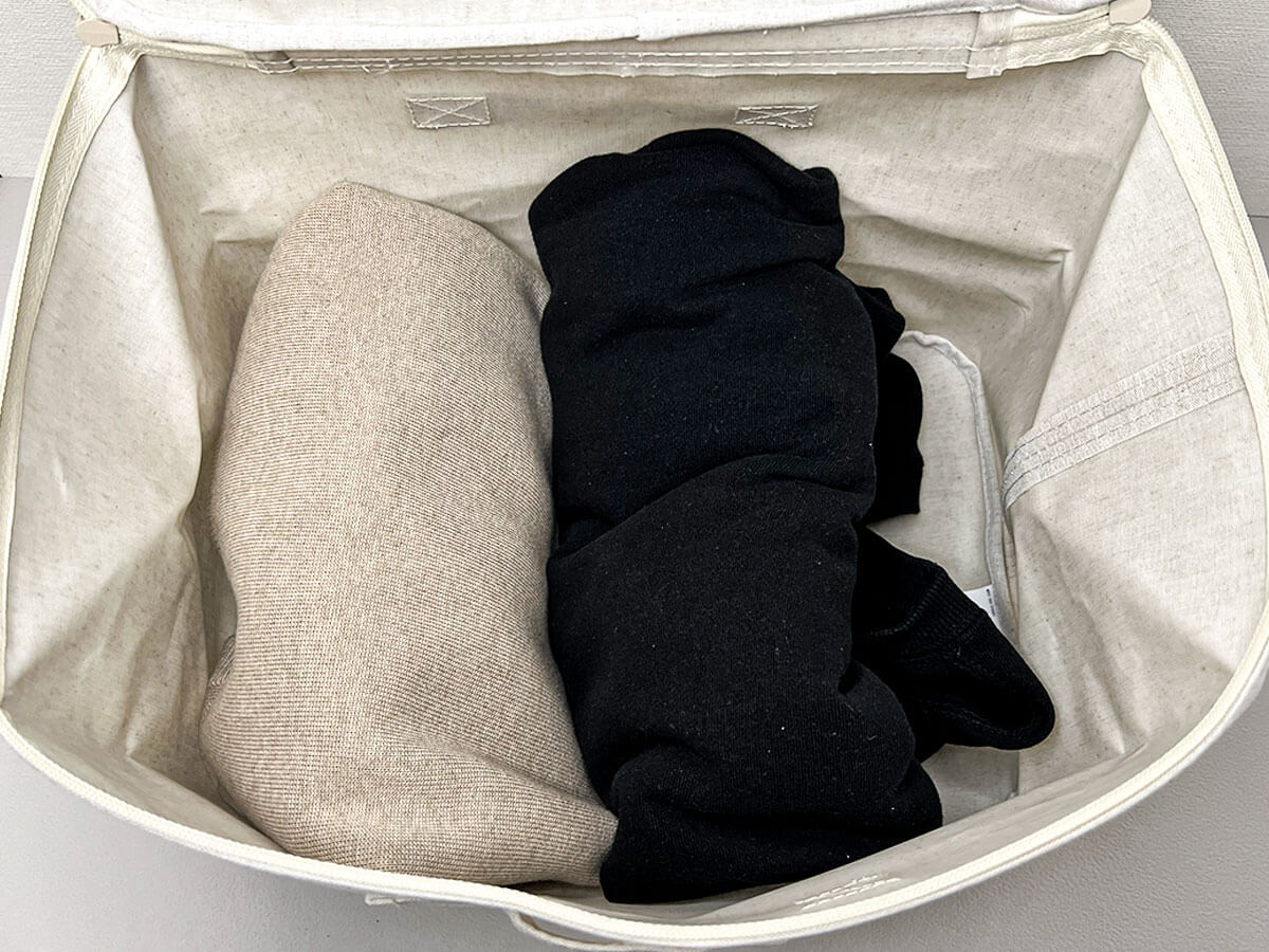 無印良品「ポリエステル麻 ソフトボックス 長方形 中 フタ式」