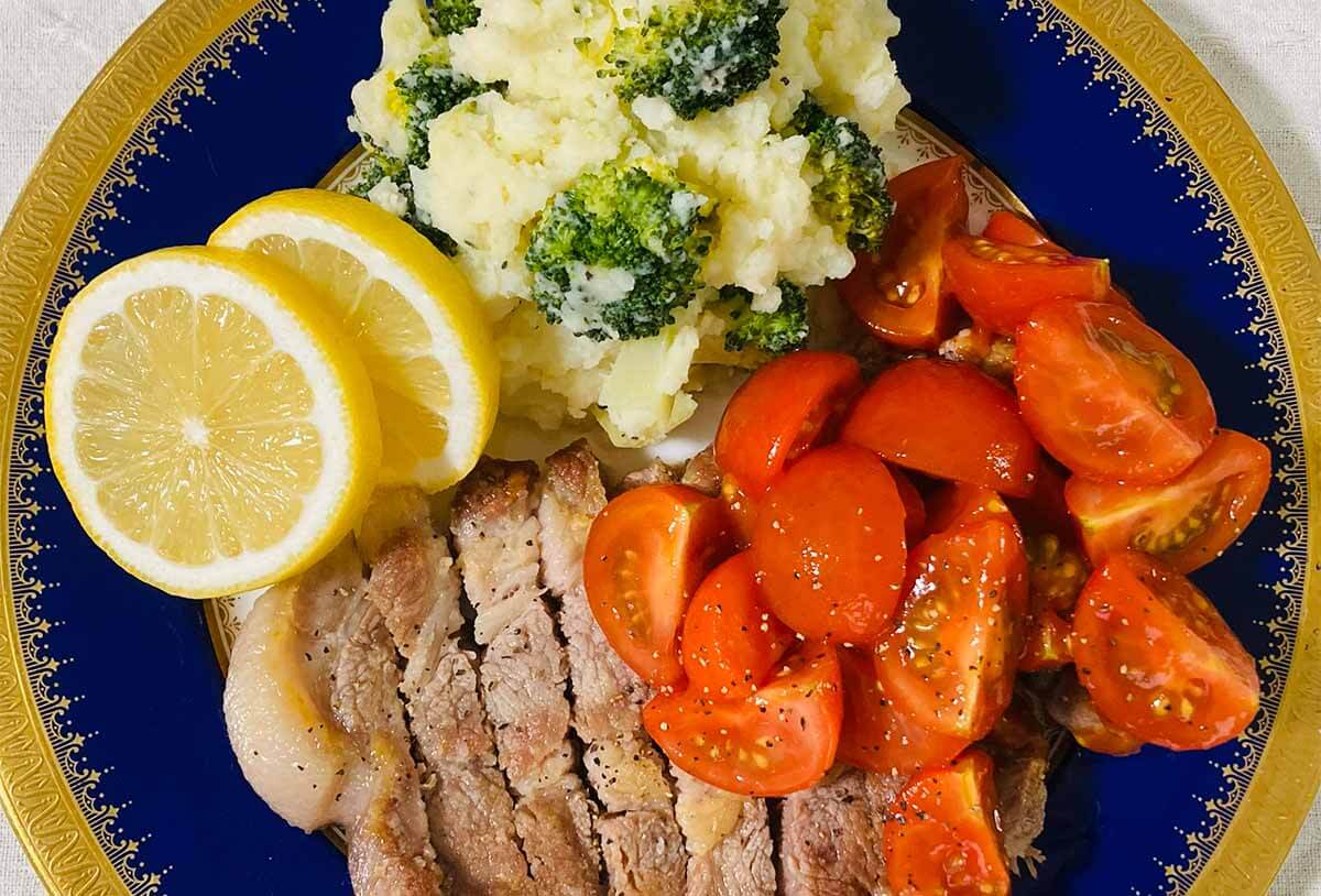 栗原はるみさんレシピ「塩豚のソテー マッシュポテト添え」