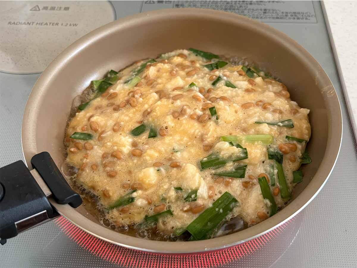 納豆と長芋のふわふわチヂミ