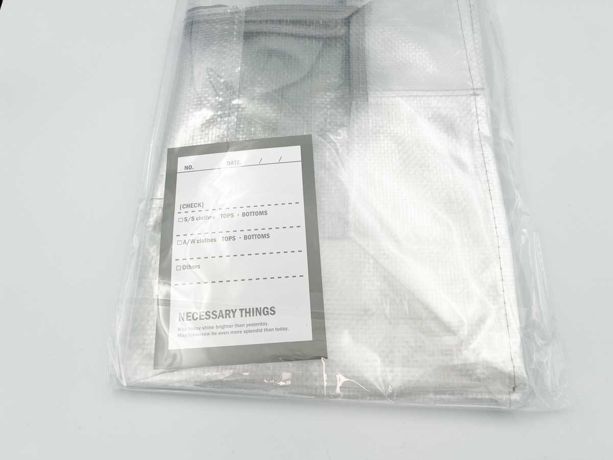 スリーコインズクリアボックスバッグ：L／クリア収納シリーズ