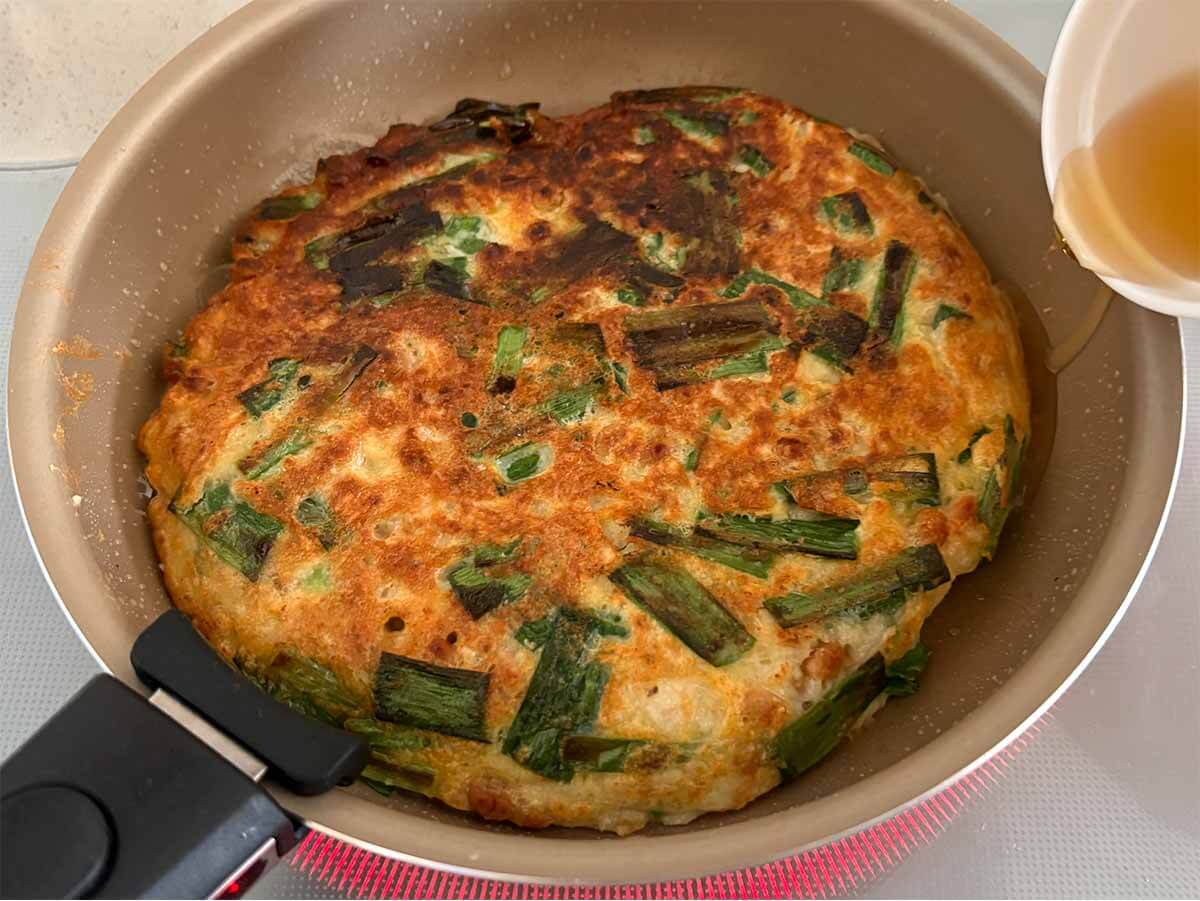 納豆と長芋のふわふわチヂミ