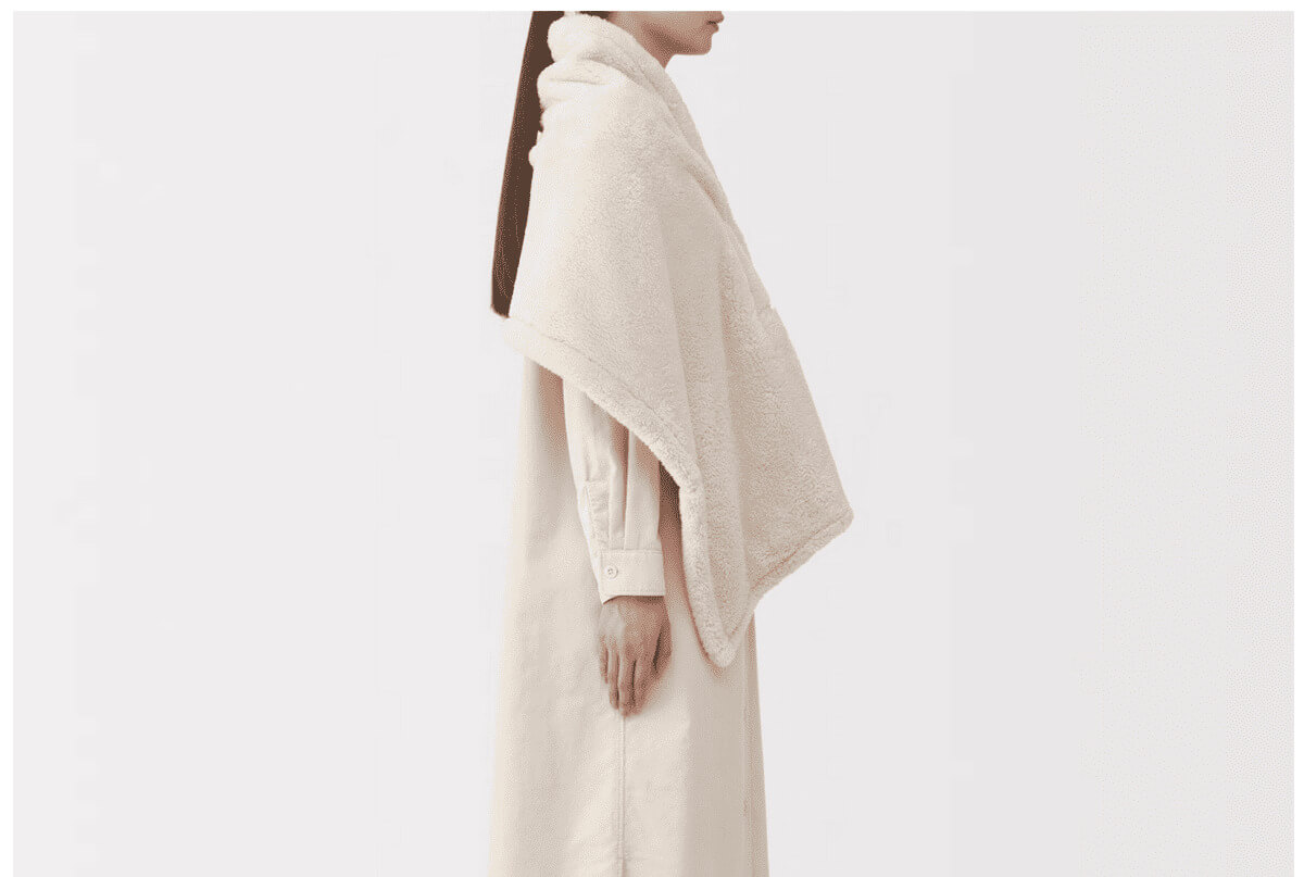 無印良品再生ポリエステルあったかボア ケープ