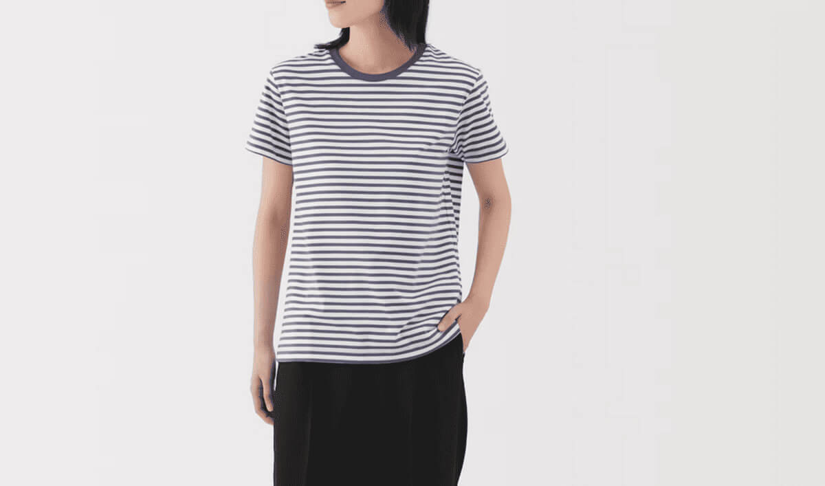 無印良品婦人 天竺編みクルーネック半袖Tシャツ