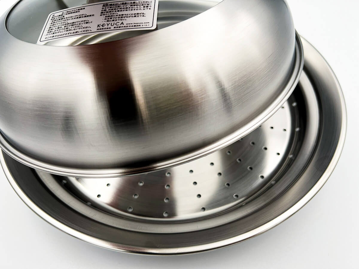 ケユカフライパン用フタ付きステンレス蒸し器