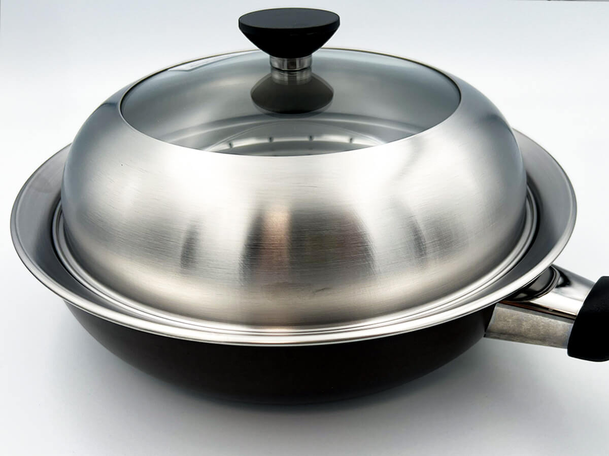 ケユカフライパン用フタ付きステンレス蒸し器