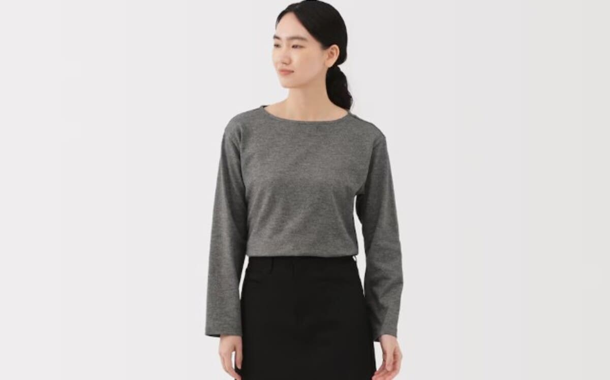 無印良品　婦人　太番手ボートネック長袖Ｔシャツ