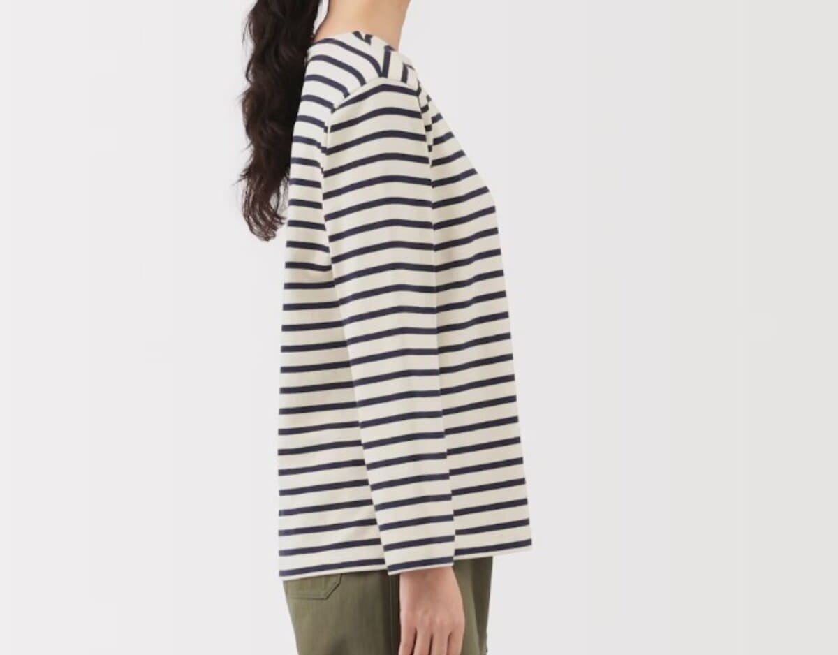 無印良品　婦人　太番手ボートネック長袖Ｔシャツ