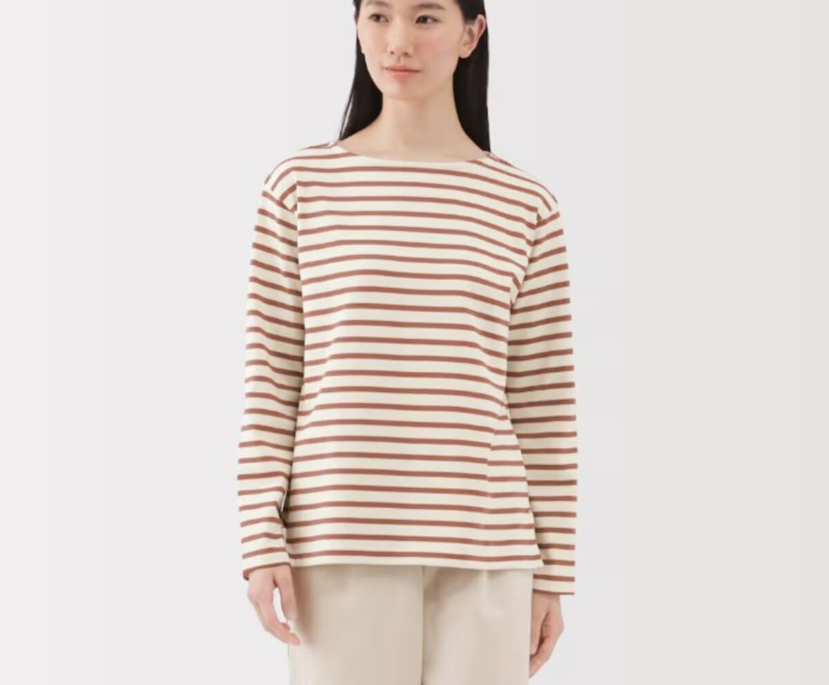 無印良品　婦人　太番手ボートネック長袖Ｔシャツ