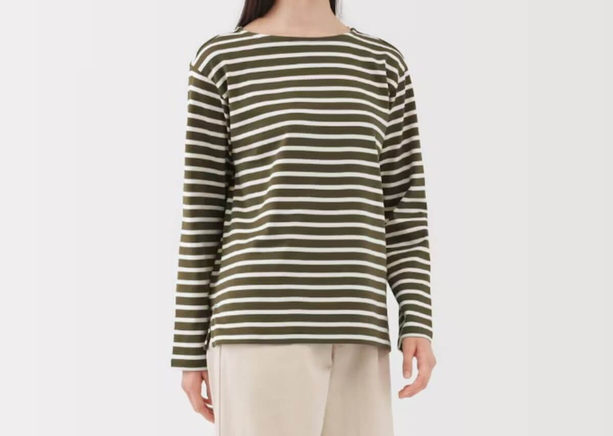 無印良品　婦人　太番手ボートネック長袖Ｔシャツ