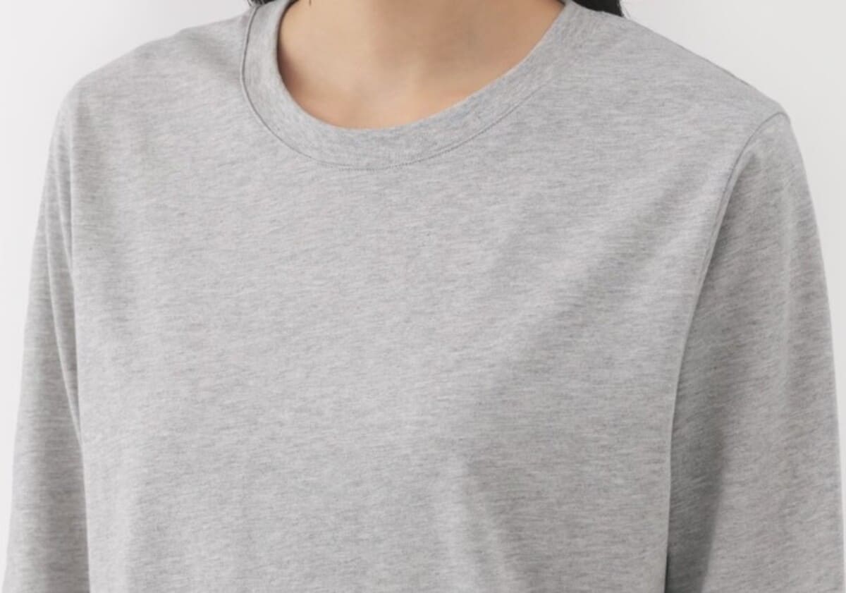 無印良品　婦人　天竺編みクルーネック長袖Ｔシャツ