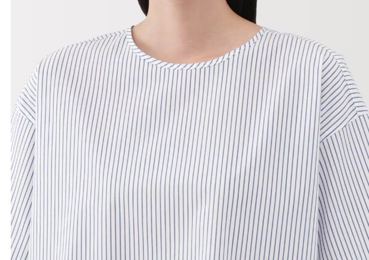 婦人　乾きやすい　ブロード五分袖ブラウス