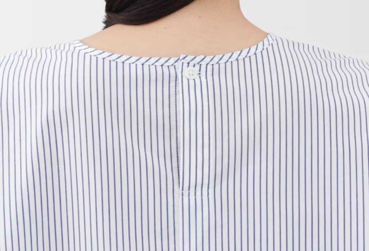 婦人　乾きやすい　ブロード五分袖ブラウス