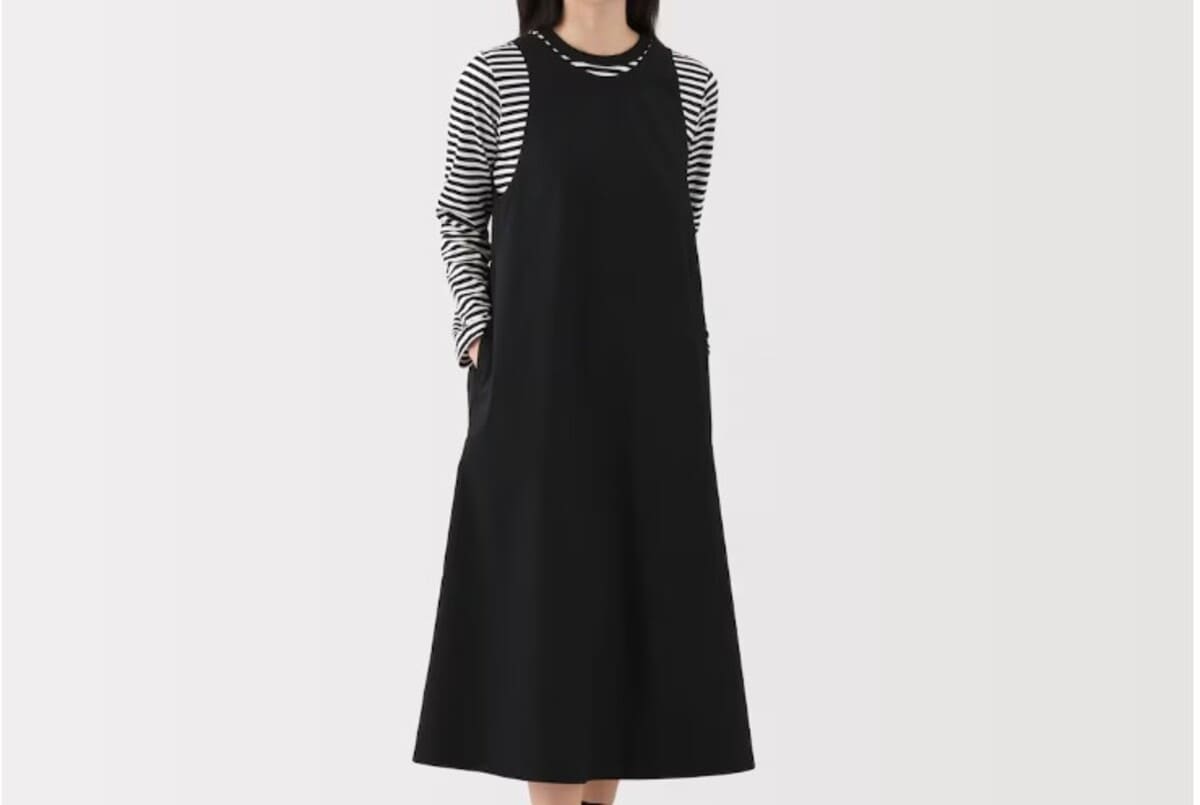 無印良品　婦人　乾きやすい　ブロードスリーブレスワンピース