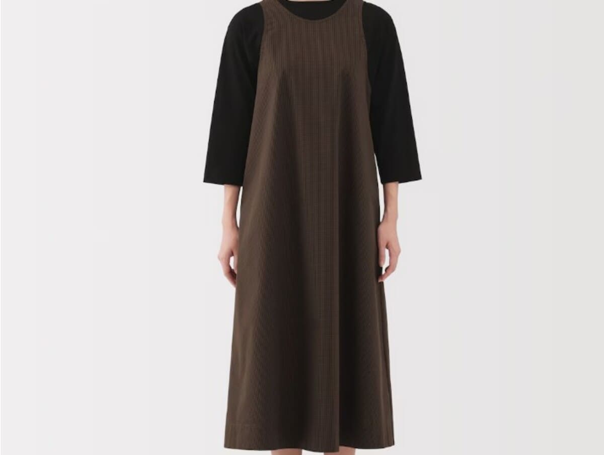 無印良品　婦人　乾きやすい　ブロードスリーブレスワンピース