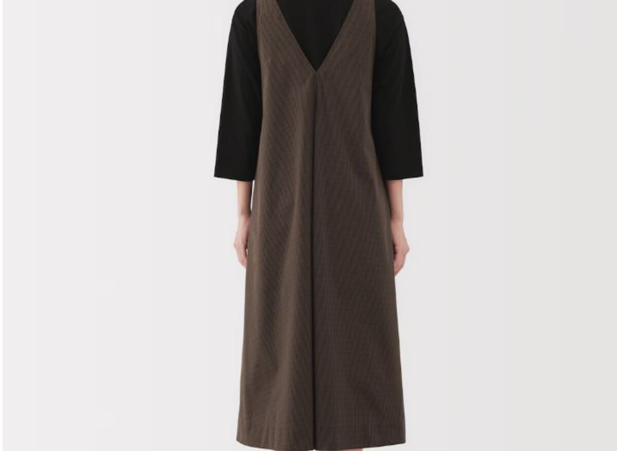 無印良品　婦人　乾きやすい　ブロードスリーブレスワンピース