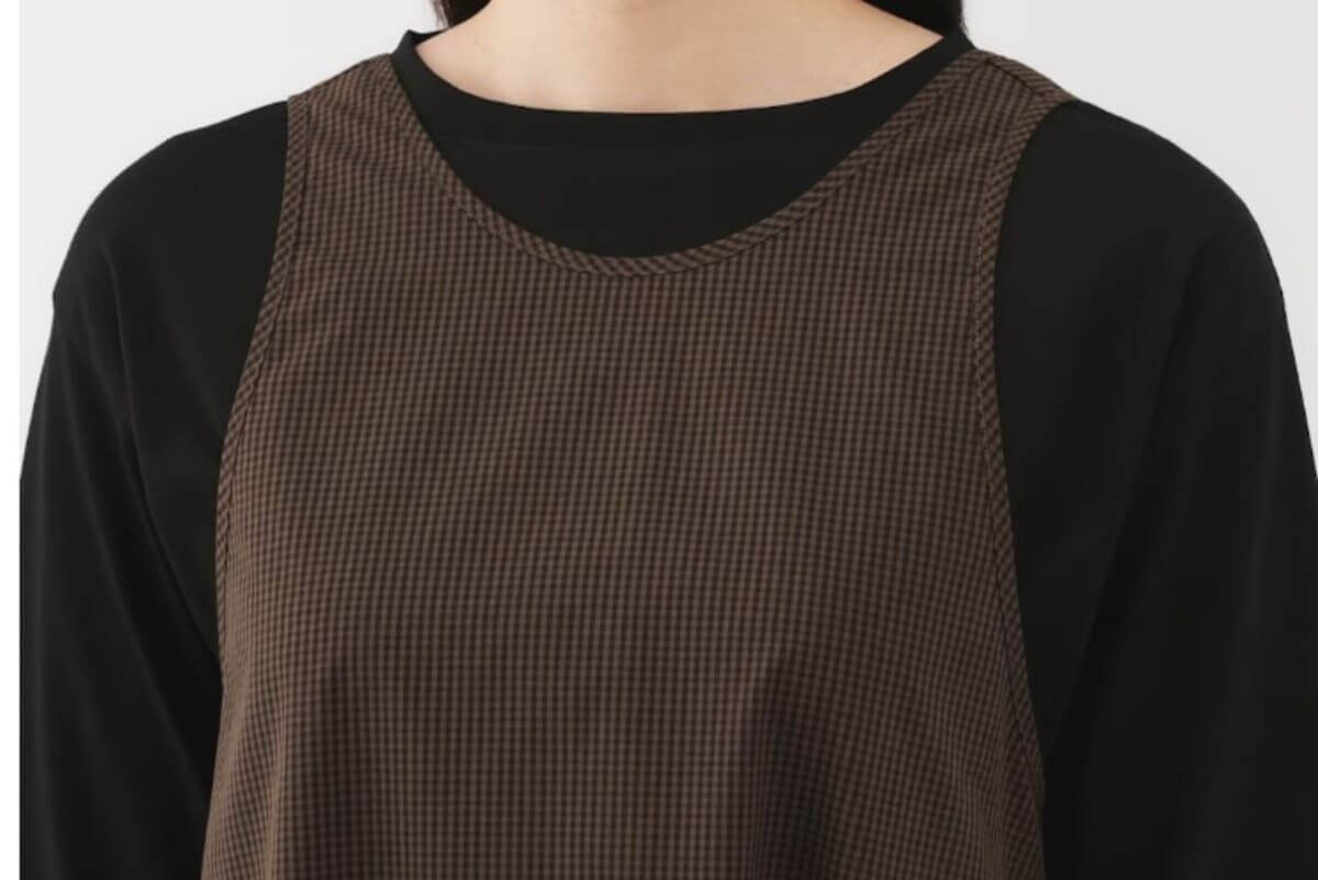 無印良品　婦人　乾きやすい　ブロードスリーブレスワンピース