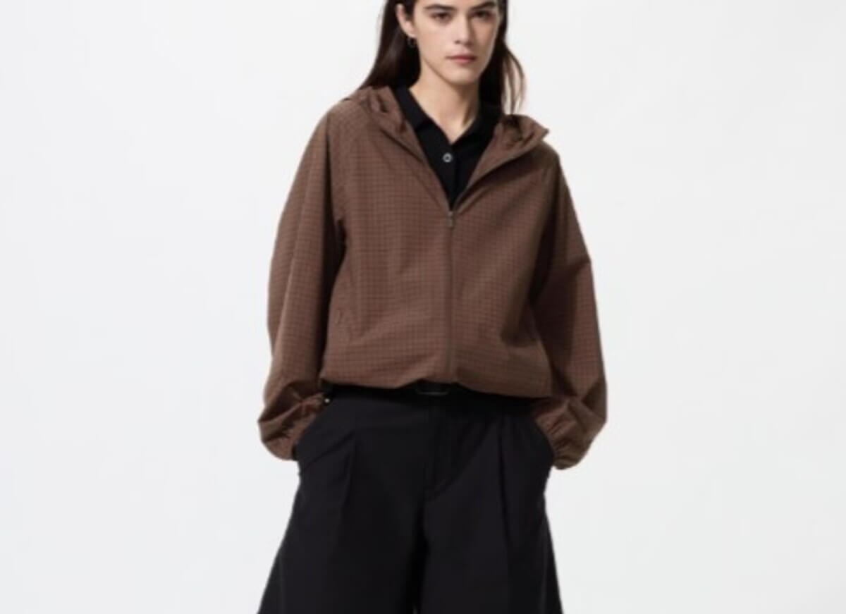 ユニクロ　ポケッタブルUVカットパーカ/NANODESIGN/チェック