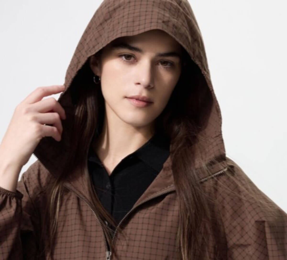 ユニクロ　ポケッタブルUVカットパーカ/NANODESIGN/チェック