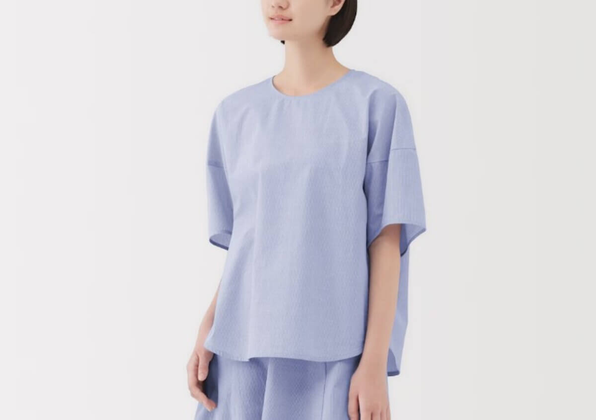 無印良品　婦人　涼感　半袖ブラウス