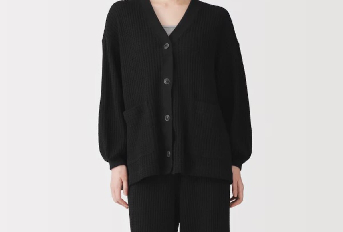無印良品　婦人　ざっくり編んだ　長袖カーディガン