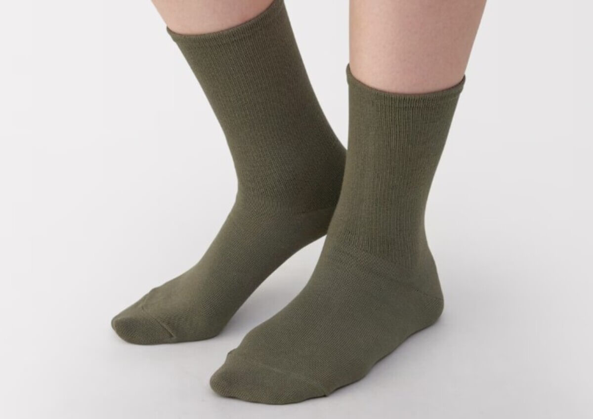 無印良品　婦人　足なり直角　履き口やわらか　足首に沿う靴下