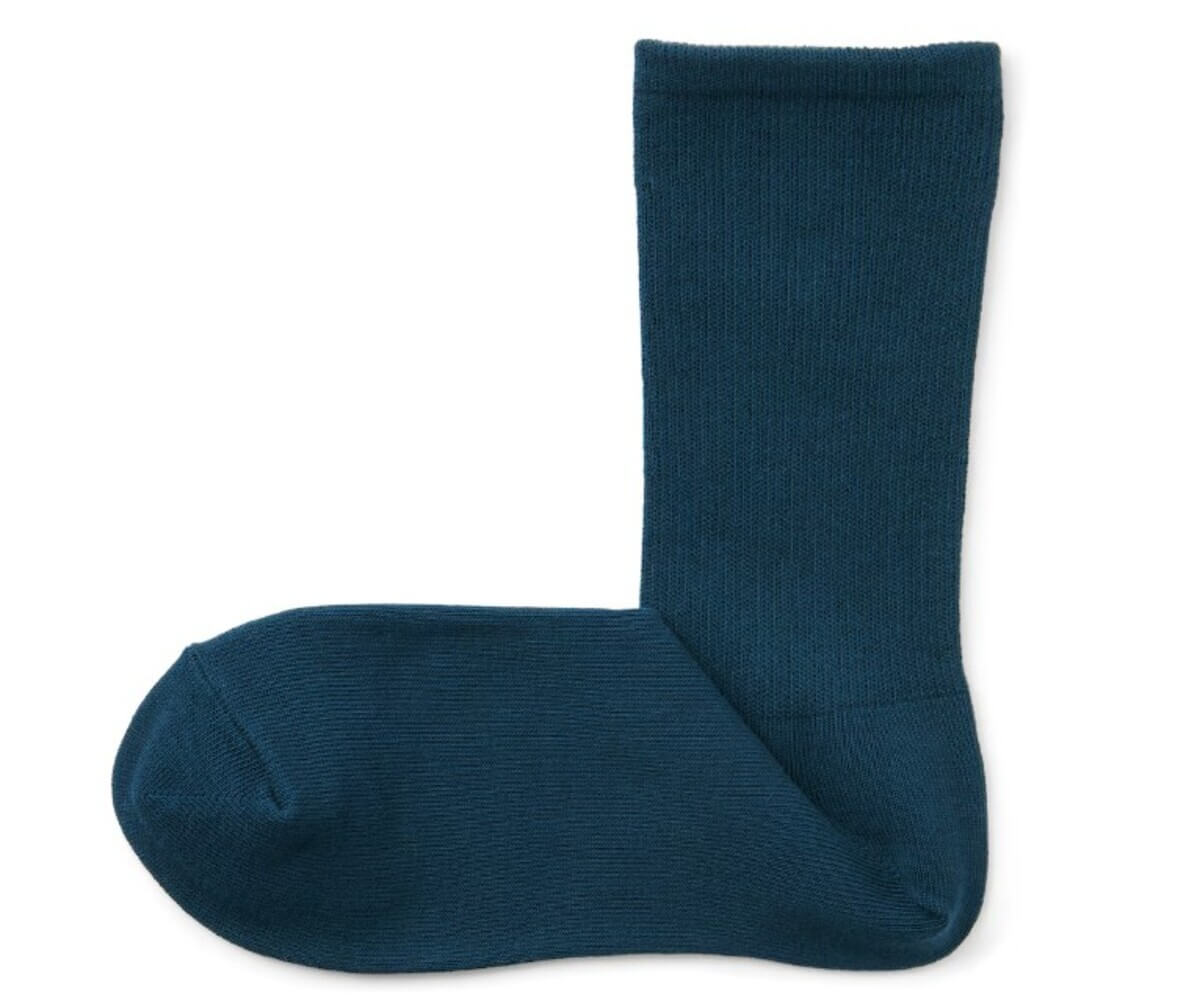 無印良品　婦人　足なり直角　履き口やわらか　足首に沿う靴下