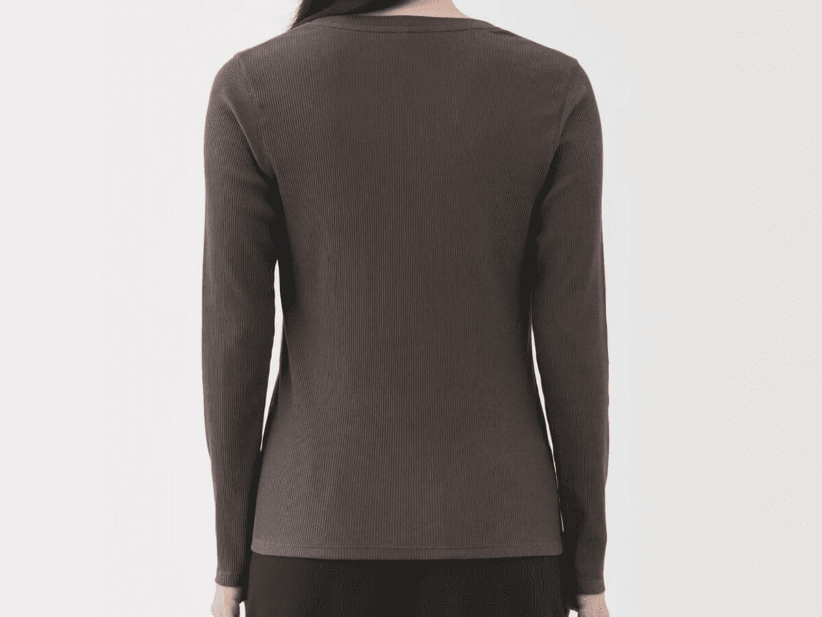 無印良品婦人 なめらかリブ編みクルーネック長袖Tシャツ
