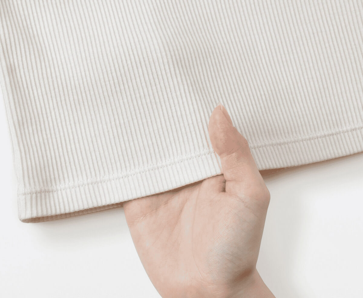 無印良品婦人 なめらかリブ編みクルーネック長袖Tシャツ