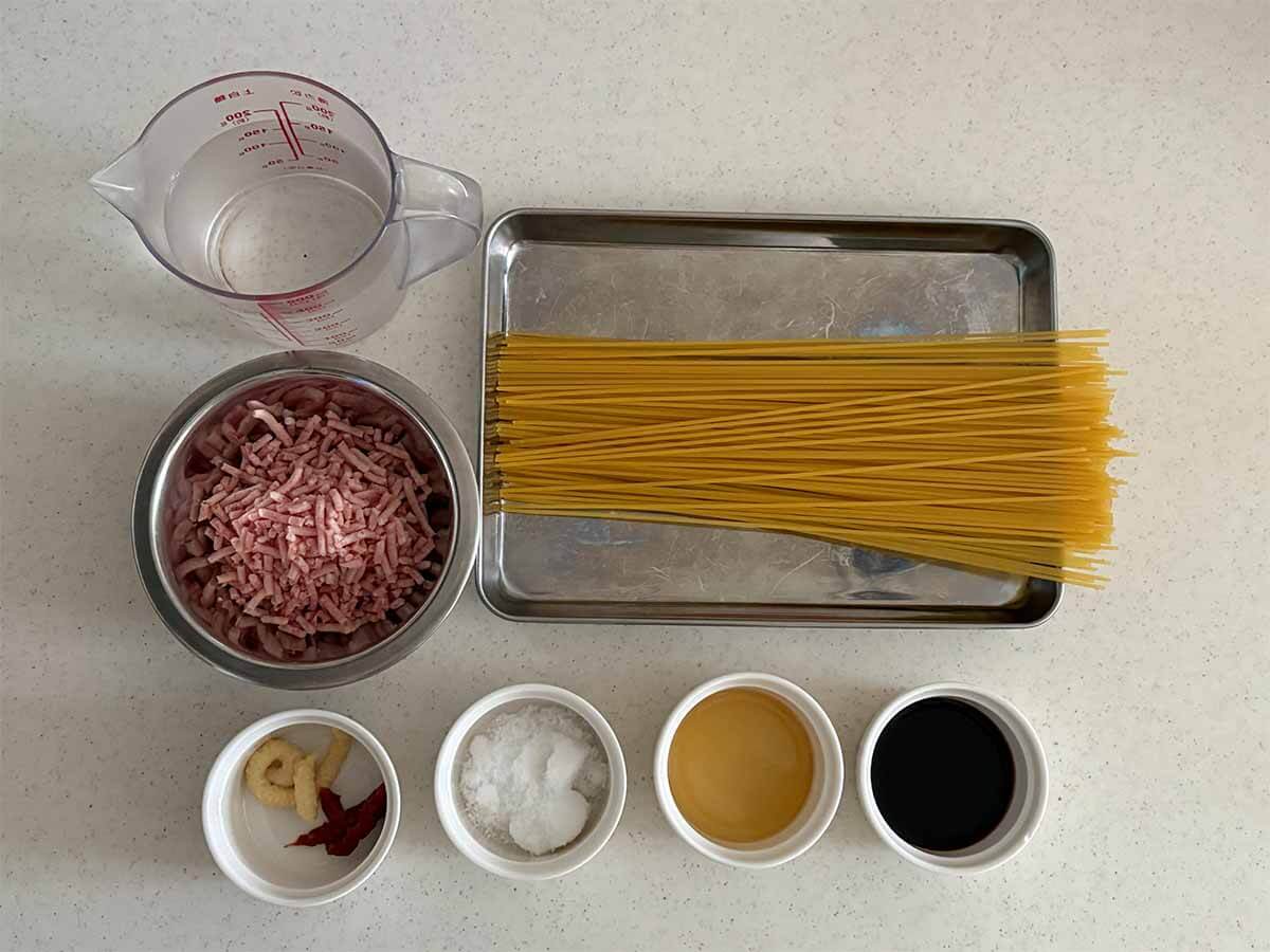 ワンパン!甘辛そぼろパスタ