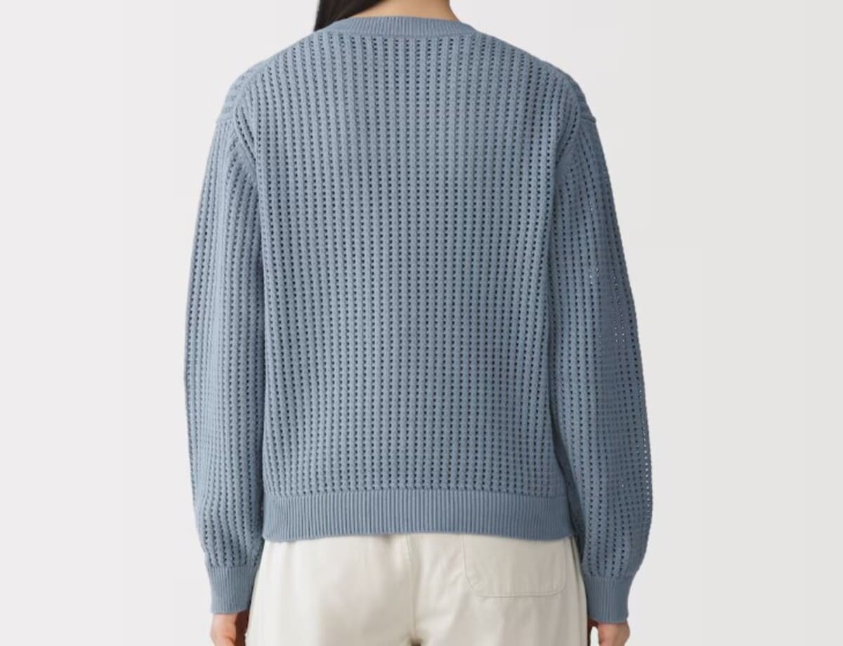 無印良品　婦人　洗えるメッシュクルーネックセーター