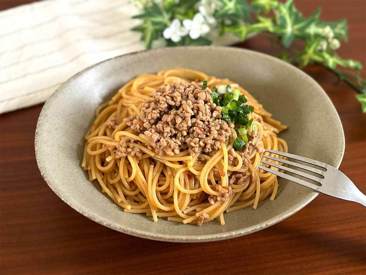 ワンパン!甘辛そぼろパスタ