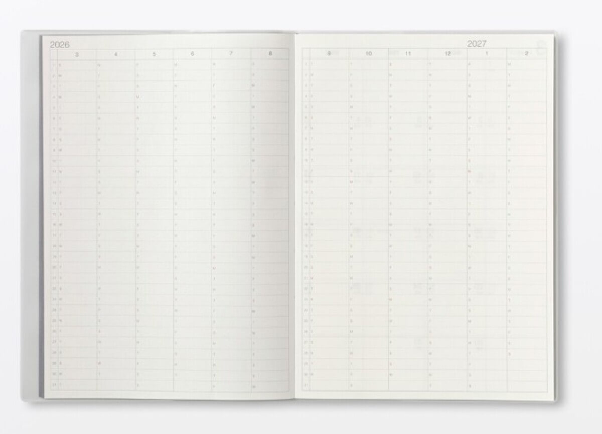 無印良品　月曜始まりマンスリー／ウィークリースケジュール帳・ 2026年3月始まり