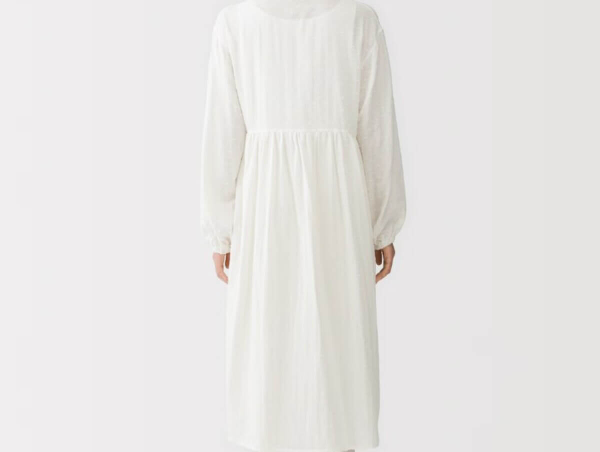 無印良品　婦人　二重ガーゼ　ドットドビー　ロングカーディガン