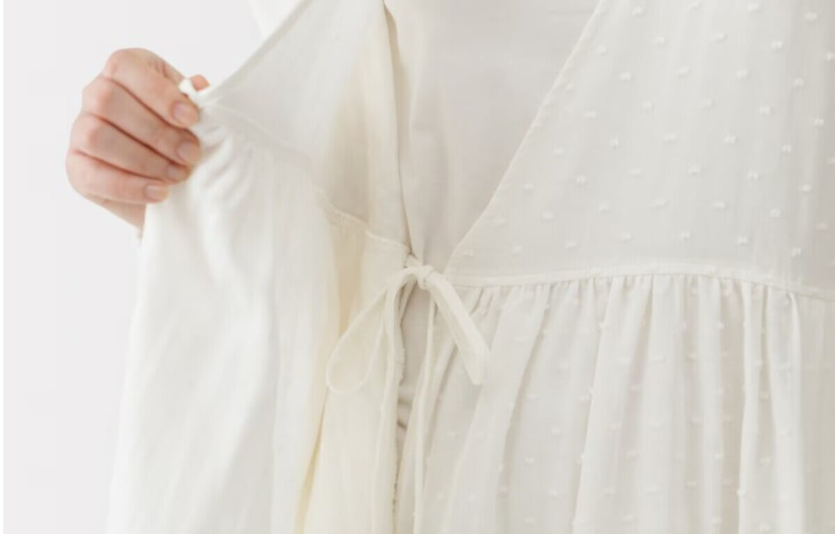 無印良品　婦人　二重ガーゼ　ドットドビー　ロングカーディガン