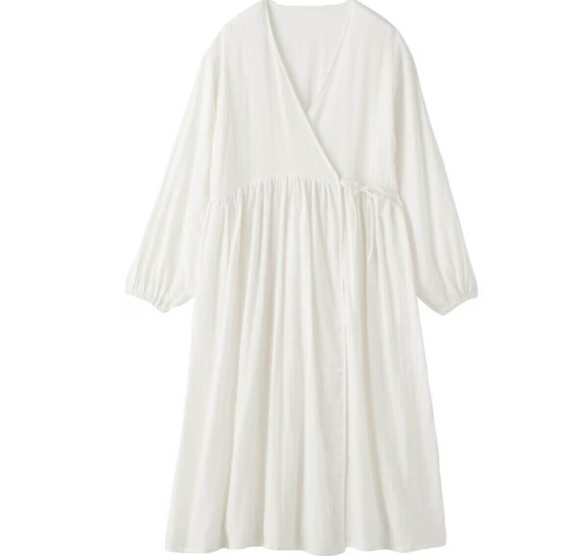 無印良品　婦人　二重ガーゼ　ドットドビー　ロングカーディガン