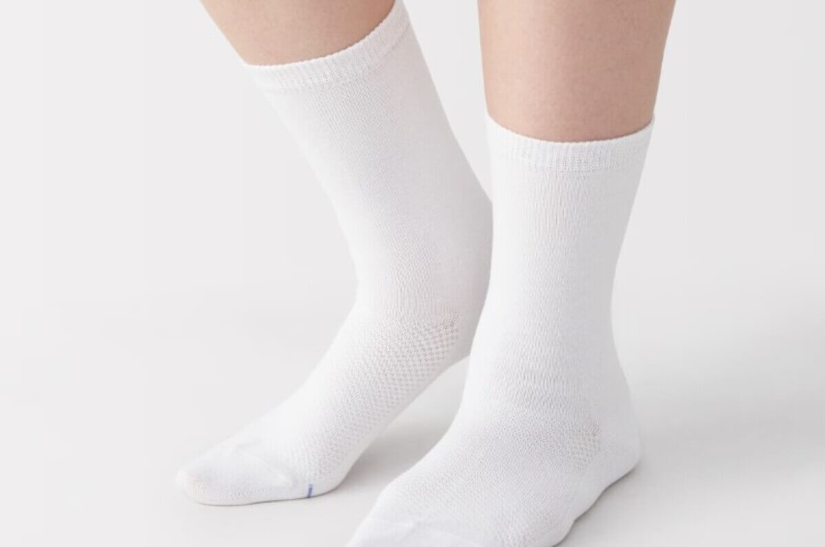 無印良品　婦人　足なり直角　さらっと綿靴下