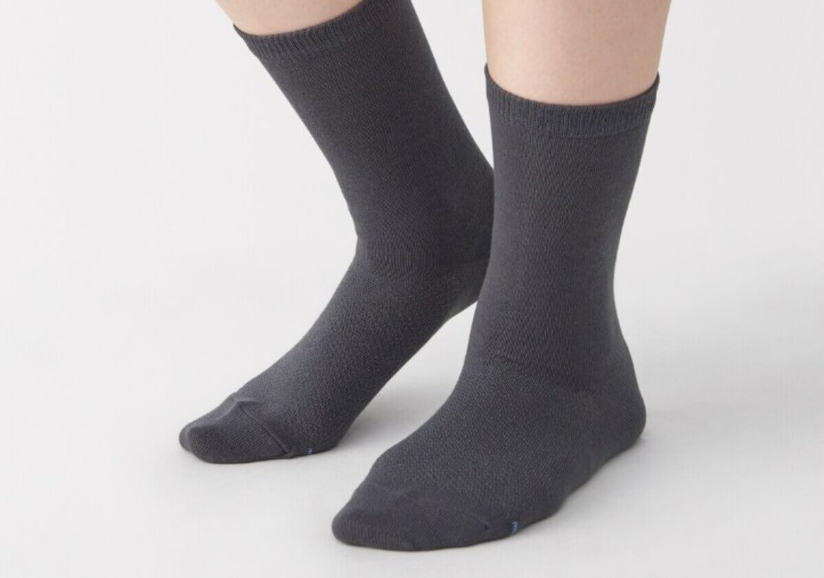 無印良品　婦人　足なり直角　さらっと綿靴下