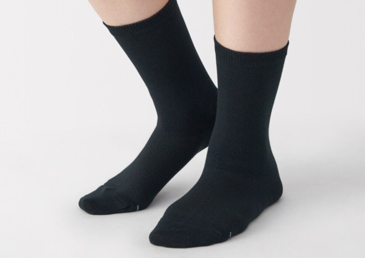 無印良品　婦人　足なり直角　さらっと綿靴下