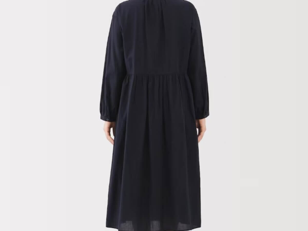 無印良品　婦人　綿ボイル長袖ワンピース