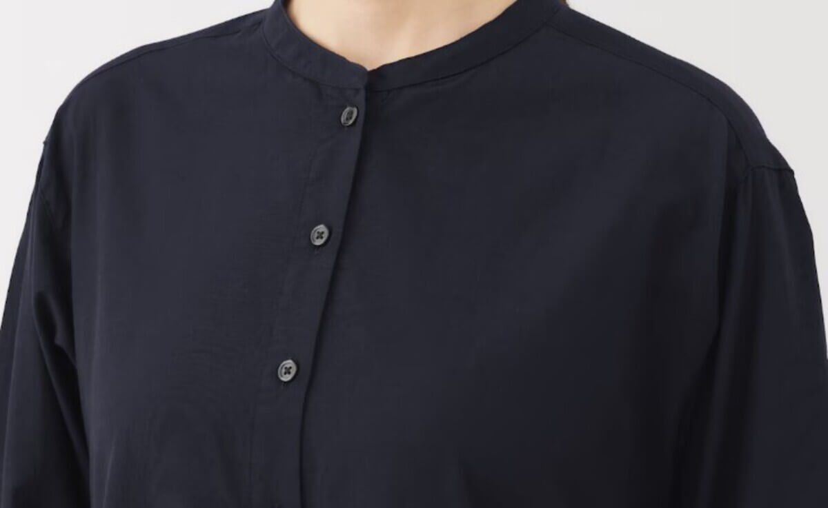 無印良品　婦人　綿ボイル長袖ワンピース